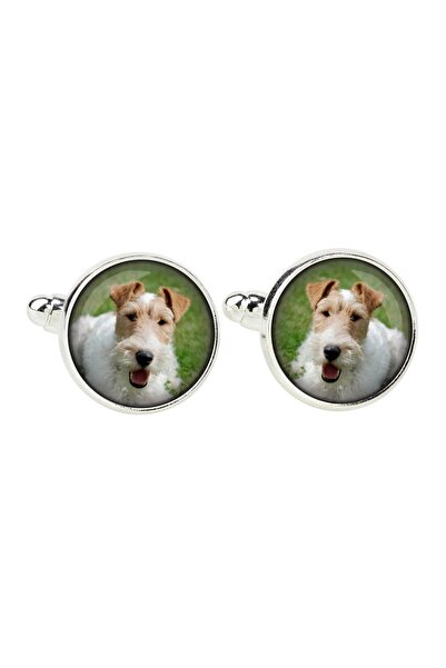 Art - Dog Fox Terrier Wire - cufflinks, a shirt accessory, a shirt pendant fr...