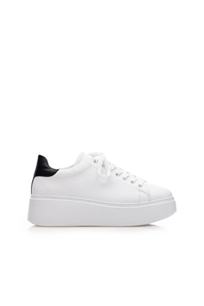 UrbanShoes Sneakers damă din piele naturală, Leofex - 314 Alb+Negru Box