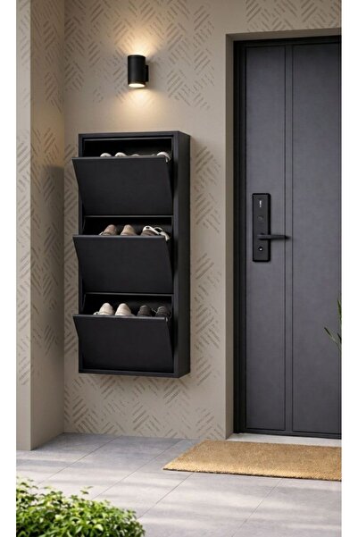 EVİTAÇ MOBİLYA 3 Kapaklı Metal Ayakkabılık - Ultra İnce Modern Antre Organize...