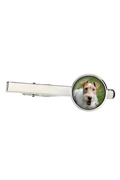Art - Dog Agrafă de cravată Fox Terrier Wire, ornament, bijuterie pentru o ți...