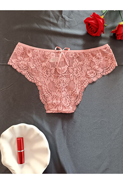 ZENA UNDERWEAR Dina Rose Lace Patterned Women's Underwear Panties with Bow on...