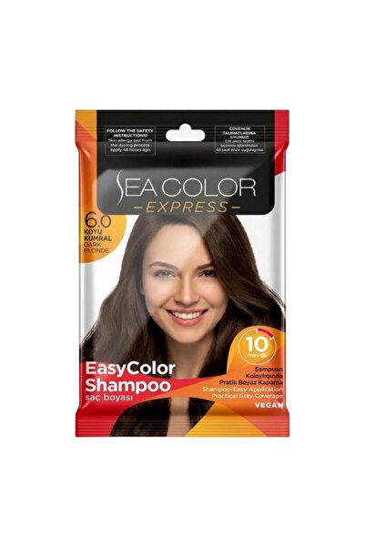 seacolor Sea color express Amonyaksız şampuan saç boyası 30 ml 6.0 numara Koy...