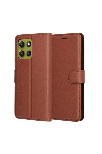 Techsuit Husa pentru Motorola Moto G86, Techsuit, Leather Folio, Maro