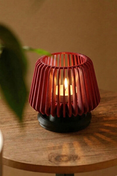 Croitacraft Dekoratif Tealight Mumluk - Masaüstü Aydınlatma -Kırmızı 1 adet -...