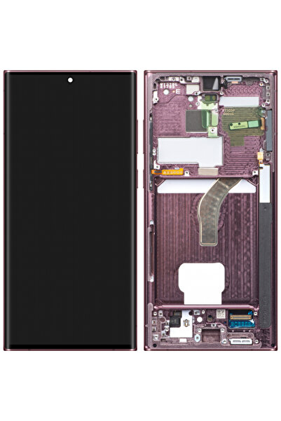 Samsung Дисплей с тъчскрийн за Galaxy S22 Ultra 5G S908, с рамка, Visiniu, Се...
