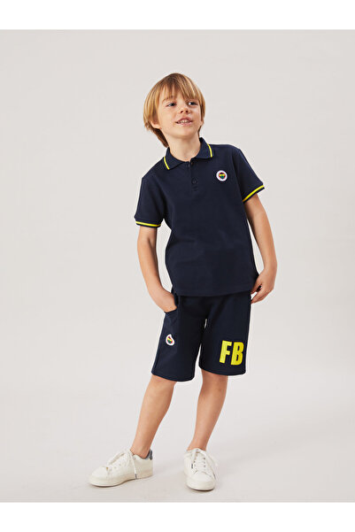 LC Waikiki Pantaloni scurți pentru băieți cu talie elastică și imprimeu Fener...