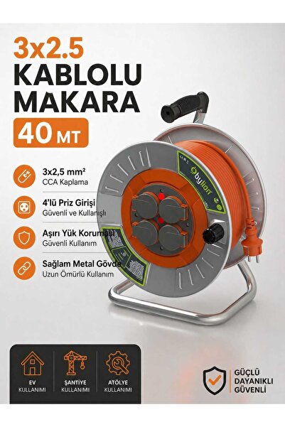 Bylion 3X2,5 40MT KABLOLU METAL KABLO MAKARASI IP44