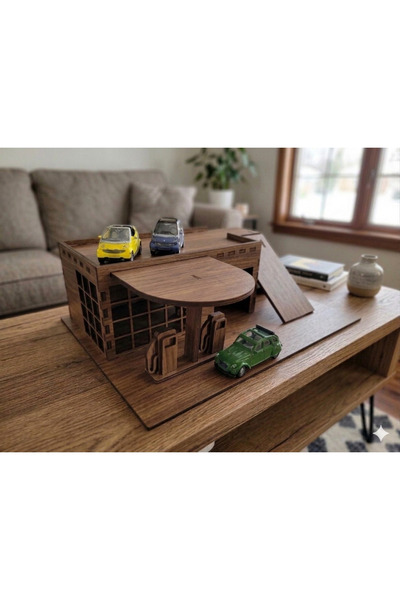 My Kids Room Ahşap Oyuncak Benzinlik Ve Garaj