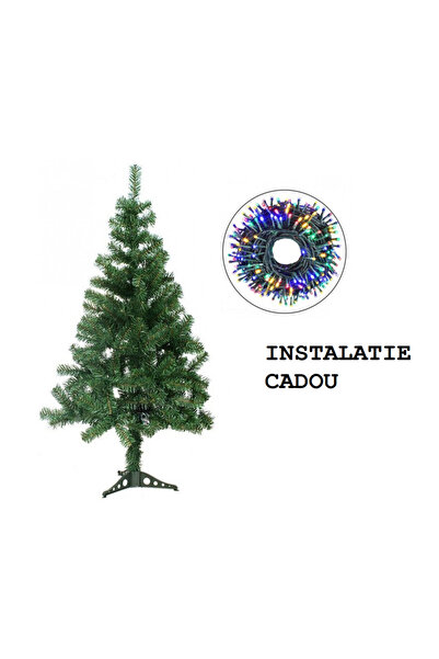 E-ANAMAG Τεχνητό Χριστουγεννιάτικο Δέντρο 210 εκ. με Πλαστική Βάση και Πολύχρ...