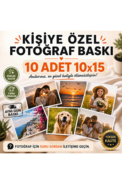 Kutup Yıldızı Tasarım Atölyesi 10x15 Fotoğraf Baskı 10 Adet – Kişiye Özel Yük...