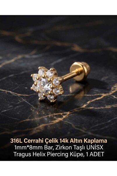 Lunexa 316L Cerrahi Çelik Altın Kaplama Kararmaz Alerji Yapmaz Zirkon Taş Fig...