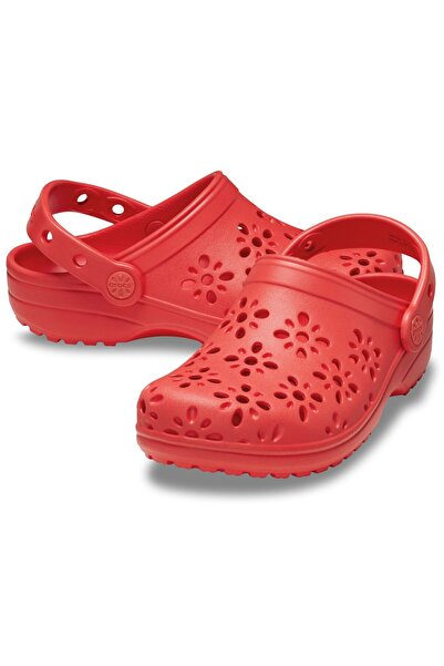 Crocs Κλασικό Φλοράλ Κλογκ με Κοψίματα K Παιδικές Παντόφλες Πολύχρωμες