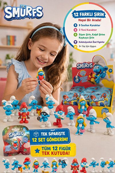 TOYFEST Şirinler Figürleri 12’li Set Tek İlanda Koleksiyon Mini Figür Orijina...