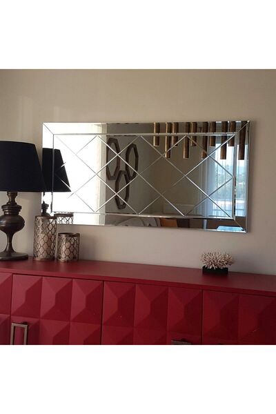oğuzdesing Dekoratif baklava desenli salon aynası 135x60 cm