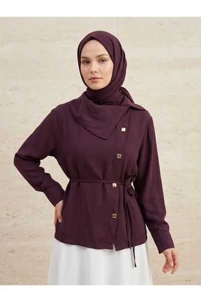 Foremia Çapraz Düğmeli Tunik-Bordo