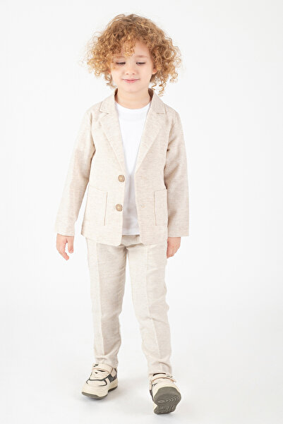 Positive Baby Kids Junior Αθλητικό σετ για αγόρια με λινό μπουφάν και παντελόνι