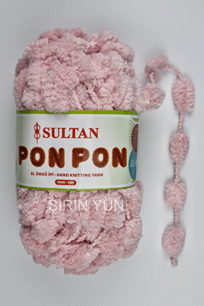 Sultan Ponpon İp 100 Gram 15 Metre %100 Polyester Pudra Pembe 951