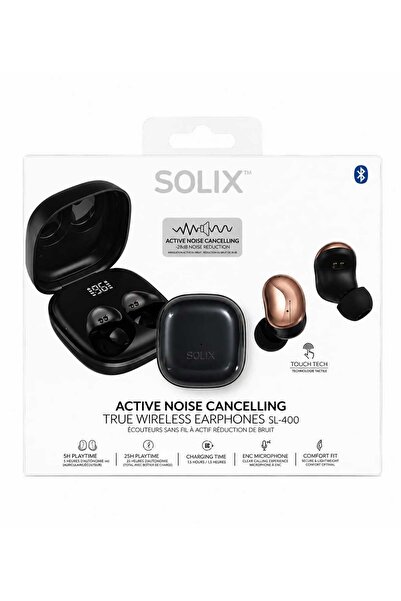 SOLİXEL Căști wireless SOLIX SL-400 cu Anulare Activă a Zgomotului,