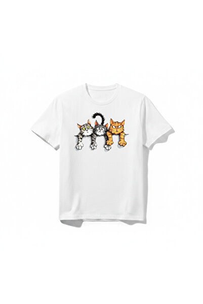 URBANTRENDSTORE Cat Printed Basic Printed Summer Holiday Girls' Boys' Unisex ...