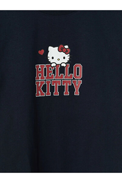 LC Waikiki Γυναικείο μπλουζάκι με στάμπα Hello Kitty σε μπλε ναυτικό χρώμα