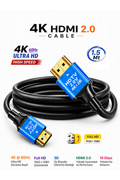 Vwin 4K HDMI 2.0 Kablo 3D Ultra HD 4K@60Hz 18 Gpbs Yüksek Hız ve Netlikte Ses...