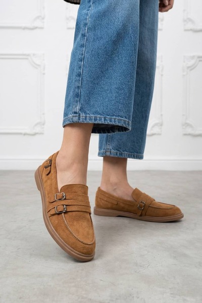 NAVİSHOES Γυναικεία Ορθοπεδικά Loafer Suede με Πόρπη Καθημερινά Παπούτσια Μπα...
