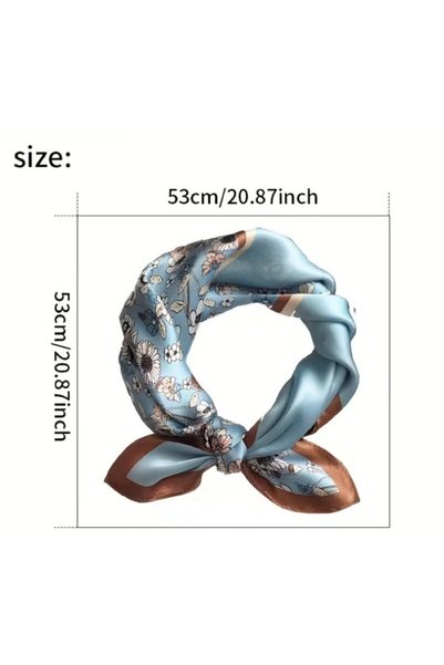 Dgt Luxury Eșarfă pătrată cu model floral, respirabilă, din mătase pură, 53cmx53cm