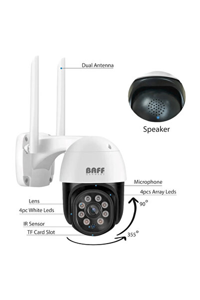 Baff 2MP PTZ Speed Dome Wıfı Kablosuz IP Kamera SMART-6207
