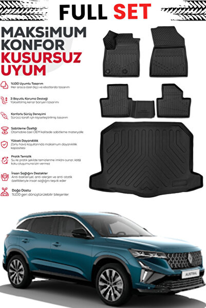 ko kaliteoto Renault Austral Mild Hibrit 2026 Model 3D Kauçuk Alt Bagaj Havuz...