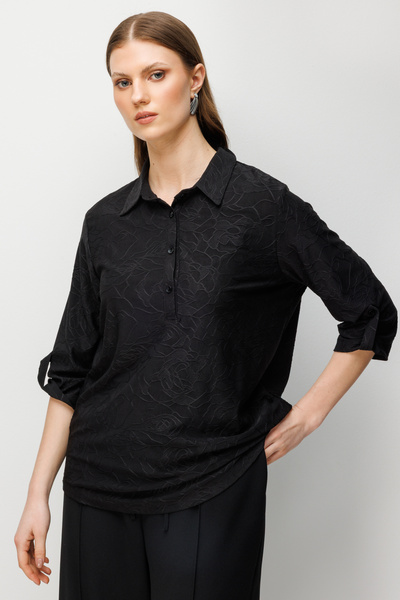 On Fashion Embroidered Blouse with Half Sleeves-71342