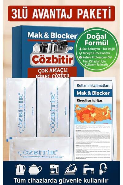 Blocker Kireç Temizleme Sıvısı Kahve Makinasi, Ütü, Çaydanlık için 12 Adet 25...
