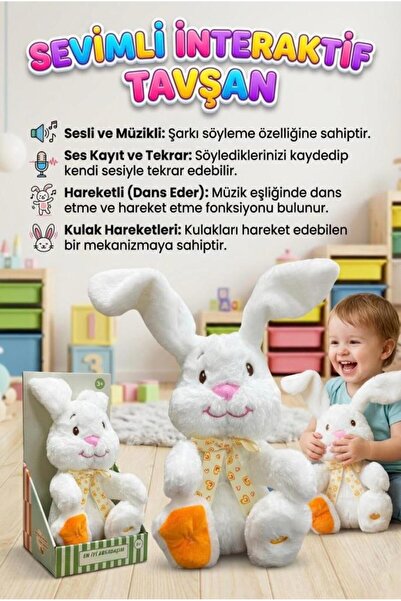 Tıfıl Toys Sevimli Tavşan! Sesli Müzikli Dans Eden Ses Kayıtı Yapıp Taklit Ed...
