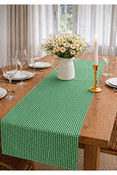 ŞAH TEXTILE DESIGN Ανθεκτικό στους λεκέδες καρό ράνερ τραπεζαρίας 40x150