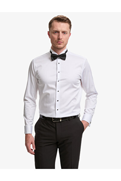 Pierre Cardin White Slim Fit Tuxedo Shirt 50324015-Vr013