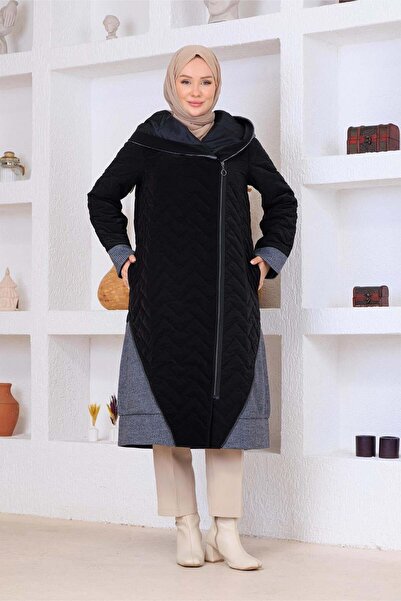 Esma Gündoğdu Knitwear Detailed Coat Black
