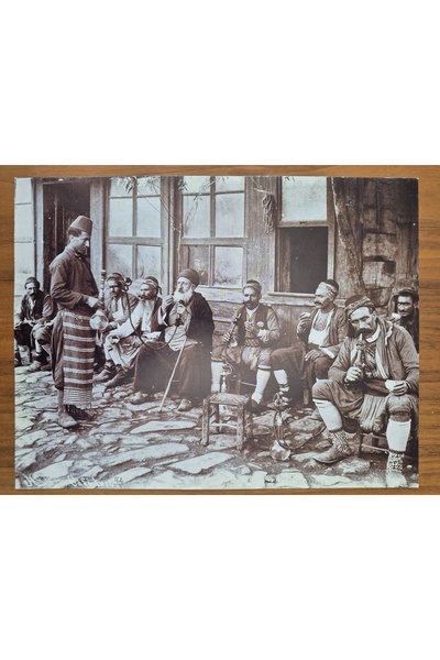 Edi Antik Osmanlı Dönem Kahvehane Tablo Resim. 26x20cm boyutunda