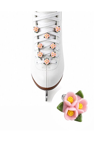 synshop Çiçekli Buz Pateni Charm Süsü Bağcık Aksesuarı Ayakkabı Süsü Kadın Ço...