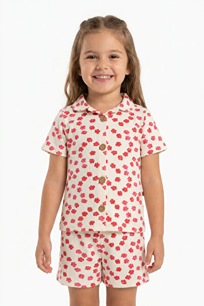 aden kids kız çocuk 2-10 yaş düğmeli pijama takımı