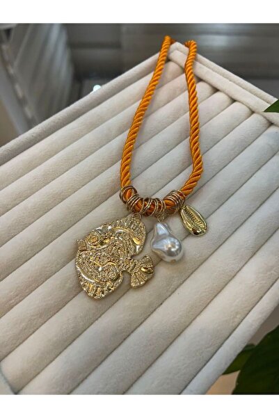 FASHİON JEWELRY HALAT KOLYE TURUNCU