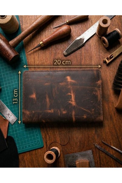 cheteen 100% Genuine Leather Handmade Musician/Guitarist Wallet - Brown with Capo and Plectrum Compartments