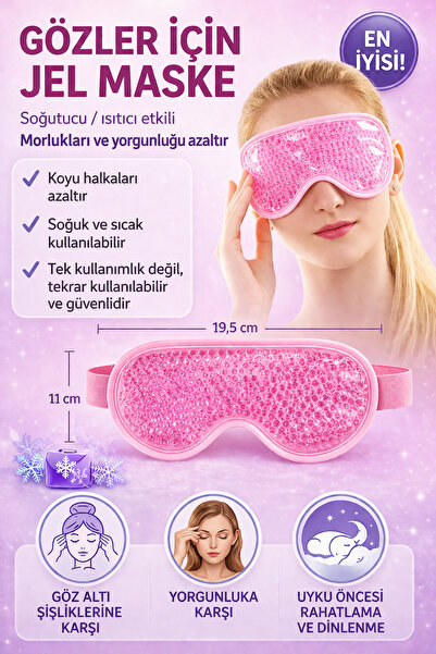 GXMPRO Gözler İçin Jel Maske, Soğuk Termojel Buzlu Göz Maskesi Göz Altı Torba...
