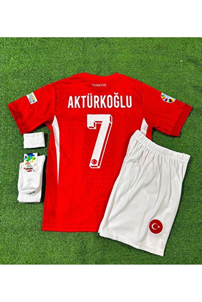 BREATHLESS Türkiye Euro 2024 Kerem Aktürkoğlu Çocuk Forması 4'lü Set (RED)