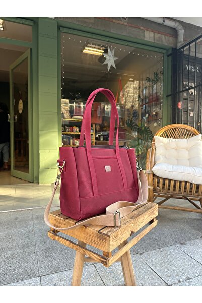 Atelier Lapina Bordo / Çilek & Papatya/Büyük, Fermuarlı, Çapraz Askılı, Mumlu...