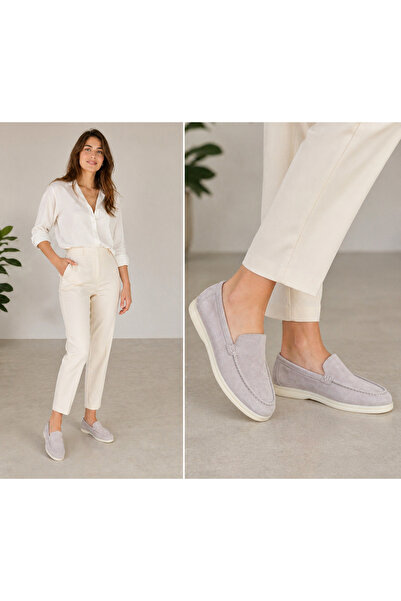 Butik Hakiki deri süet loafer ayakkabı