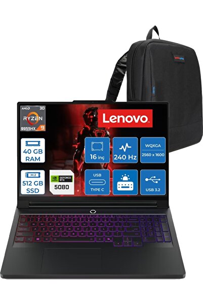 LENOVO Legion Pro 7 Amd Ryzen 9 9955HX3D 40GB 512GB SSD 16GB/RTX5080/175W 16"...