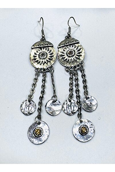 turkuazbijoux Küpe -otantik tarzı-gotik-osmanlı modellerinden -güneş modeli -...