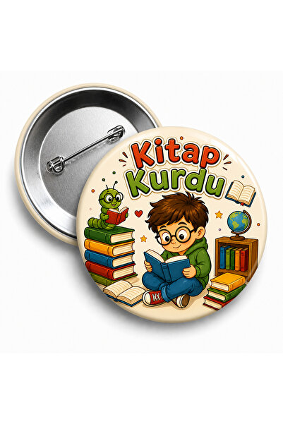 Gumustenevim Kitap Kurdu Öğrenci Motivasyon Rozeti (10 Adet)