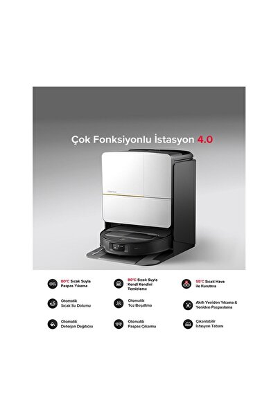 Roborock 22000Pa OmniGrip 5 Eksenli Mekanik Kol 80°C Sıcak Su Tam Otomatik Ak...