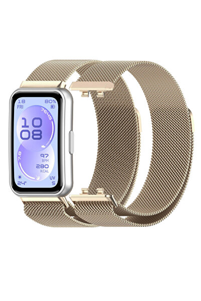 Nezih Case Huawei Band 11 / 11 Pro Uyumlu Mıknatıslı Milanes Örgü Hasır Metal...