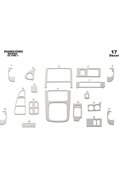 Marscockpitdesign غطاء كونسول توربيدو لسيارة سانغيونغ موسو 1996-1999، 17 قطعة